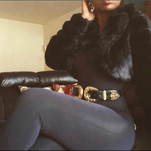 “The Black fur bubble coat”